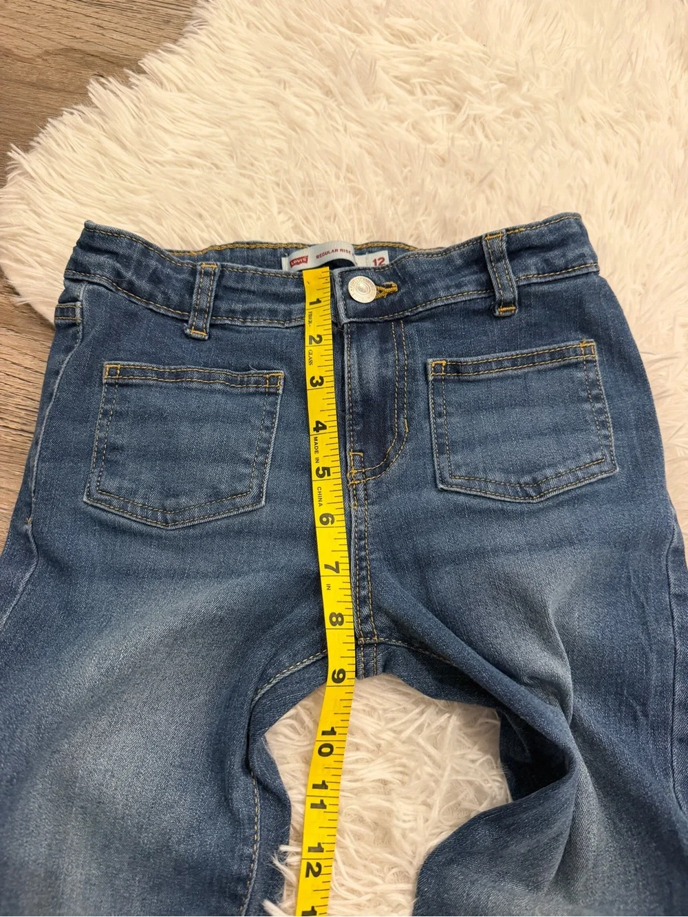 Levi’s Regular Rise Flare Patch Pocket Jeans Girls 12 Back to School